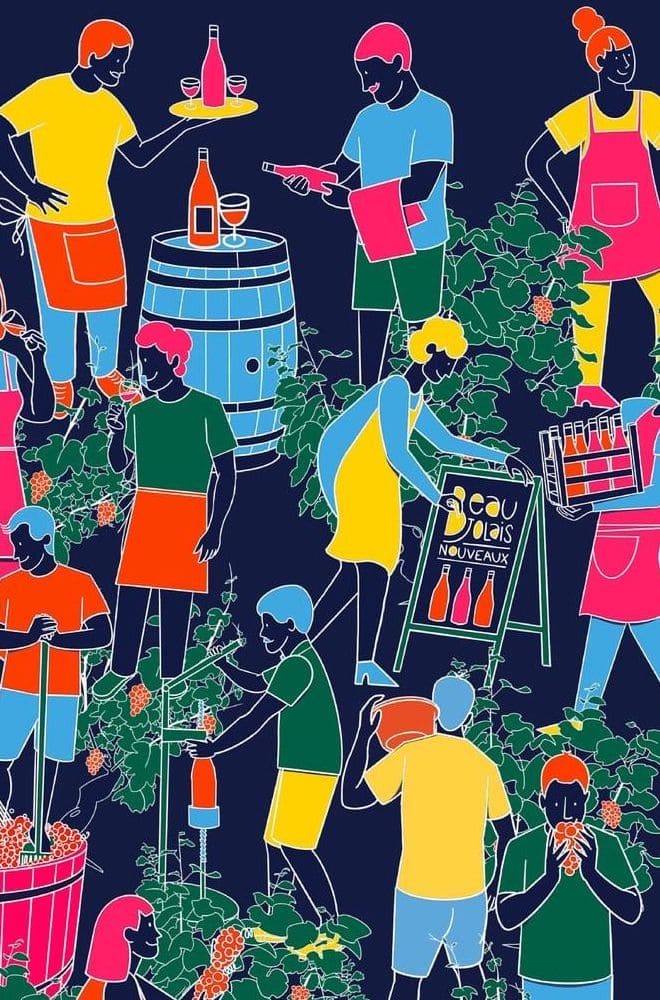 Dessins campagne Beaujolais Nouveau